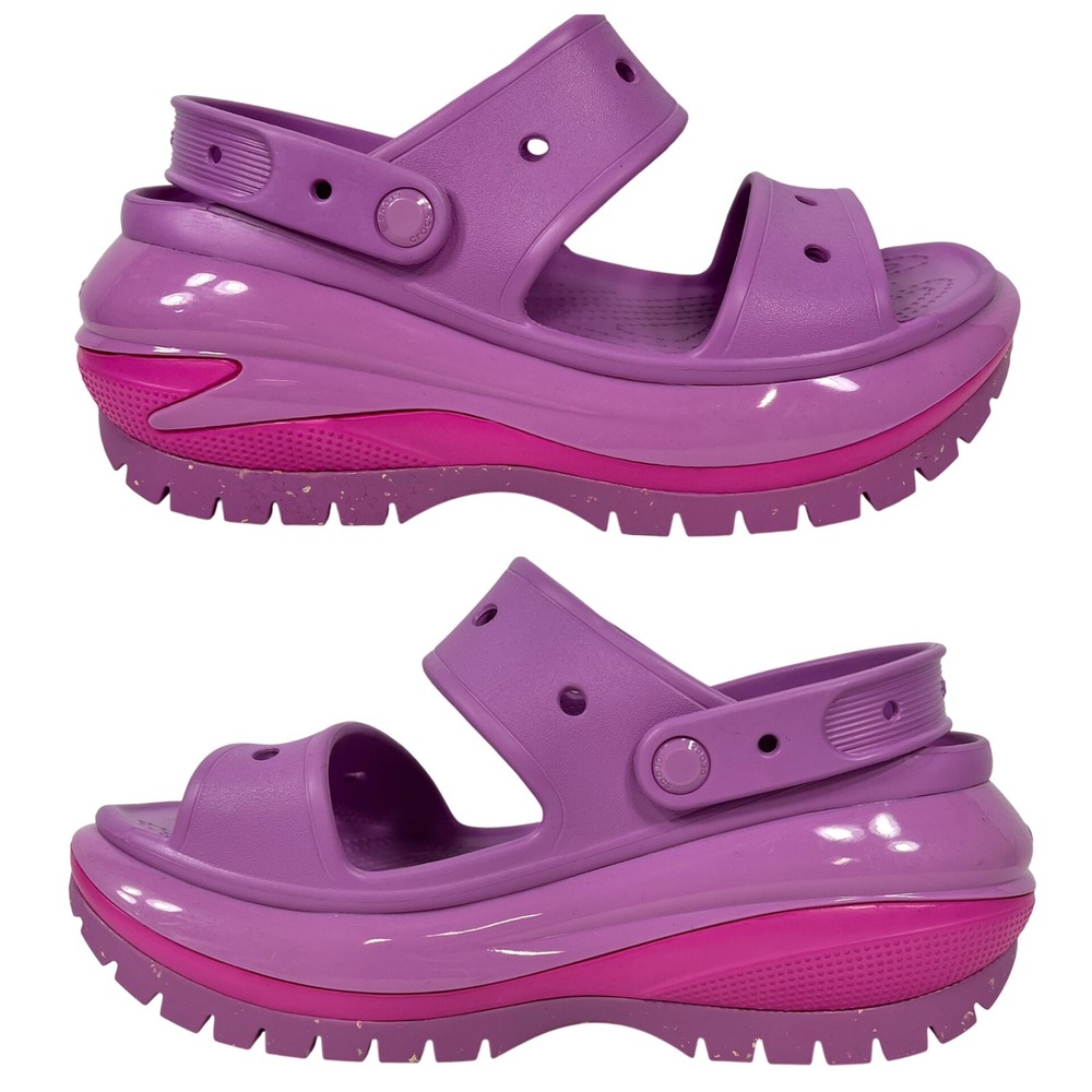 Crocs Mega Crush Platform Sandal W11/M9 Purple Pink Bubble Chunky Lug Sole NEW